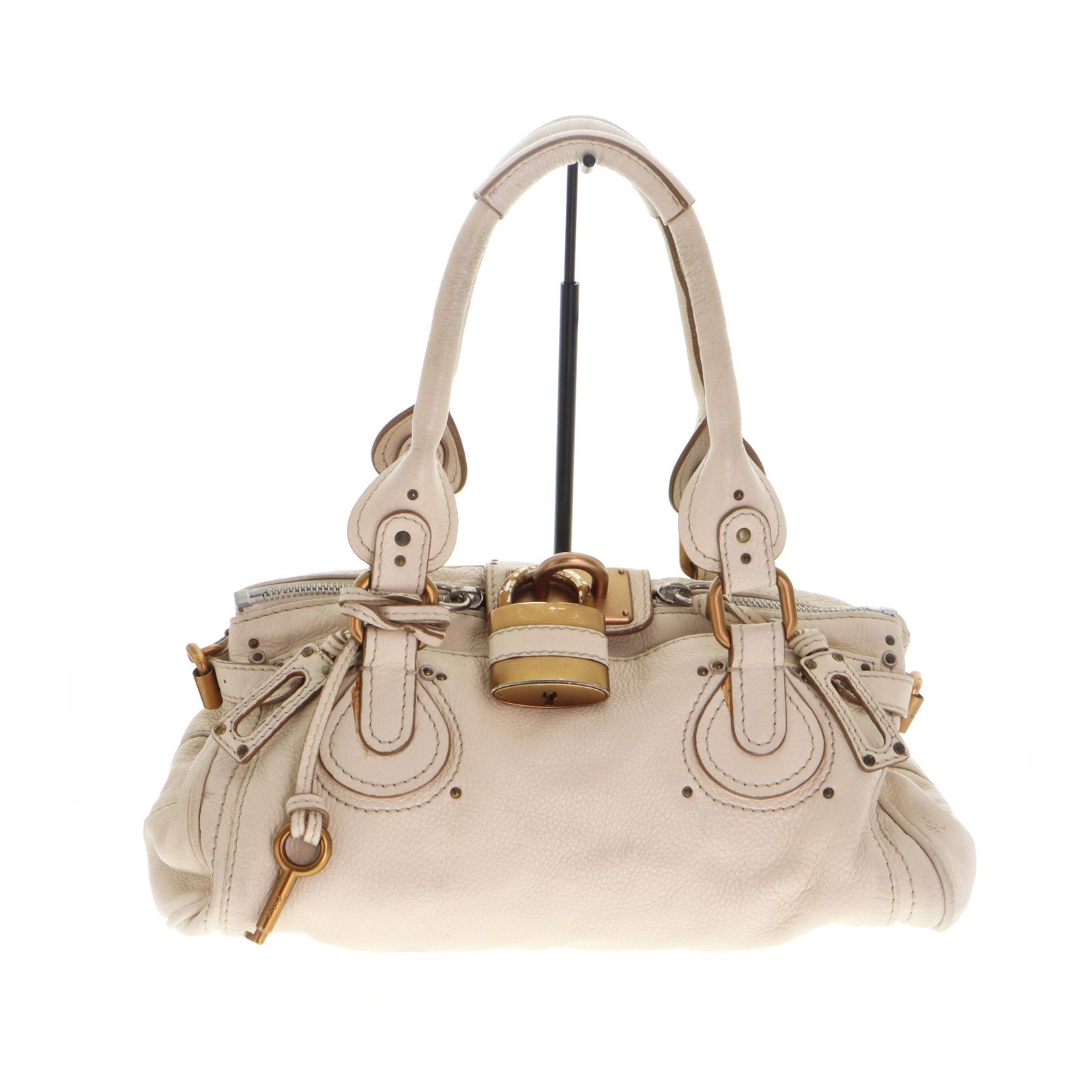 【中古】Chloé クロエ パディントン ハンドバッグ アイボリー レザー 南京錠 ミディアム レディースバッグ 35,620円