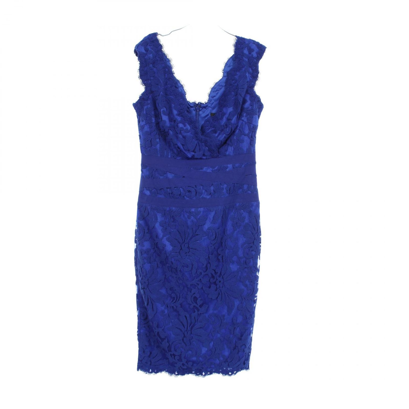 タダシショージ TADASHI SHOJI ワンピース 総レース ノースリーブ ブルー コットン ナイロン ワンピース レディース Used A