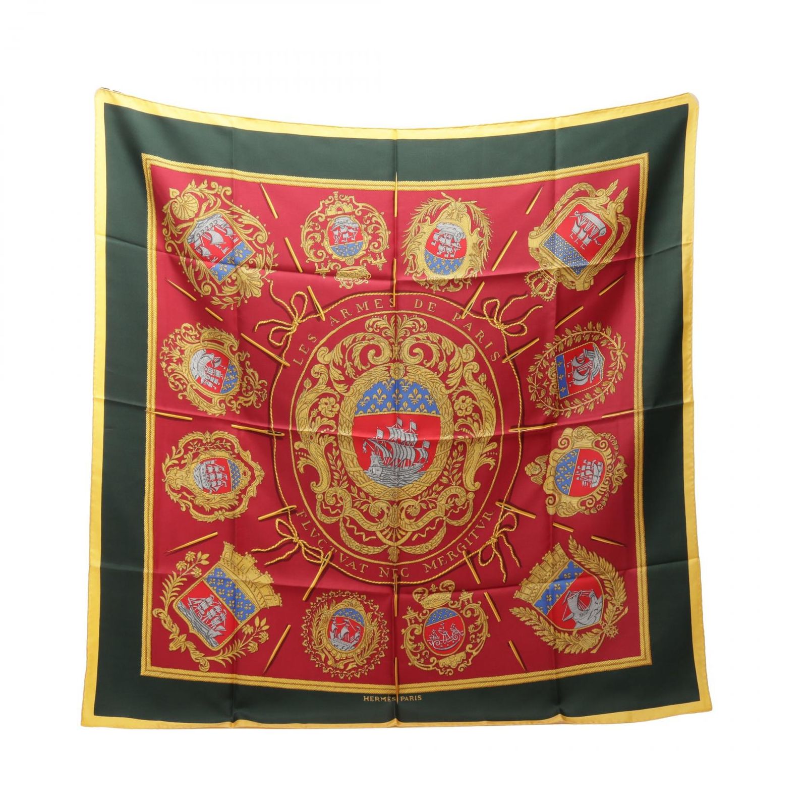 エルメス HERMES スカーフ カレ90 Les Armes de Paris シルク カレ90 レディース Used A