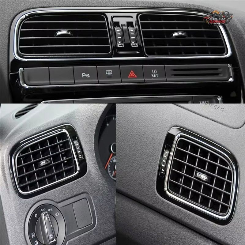 #86X カーパーツアクセサリー6RD819728 C エアコングリルカバー VW ポロ 2011-2018 ブラック)