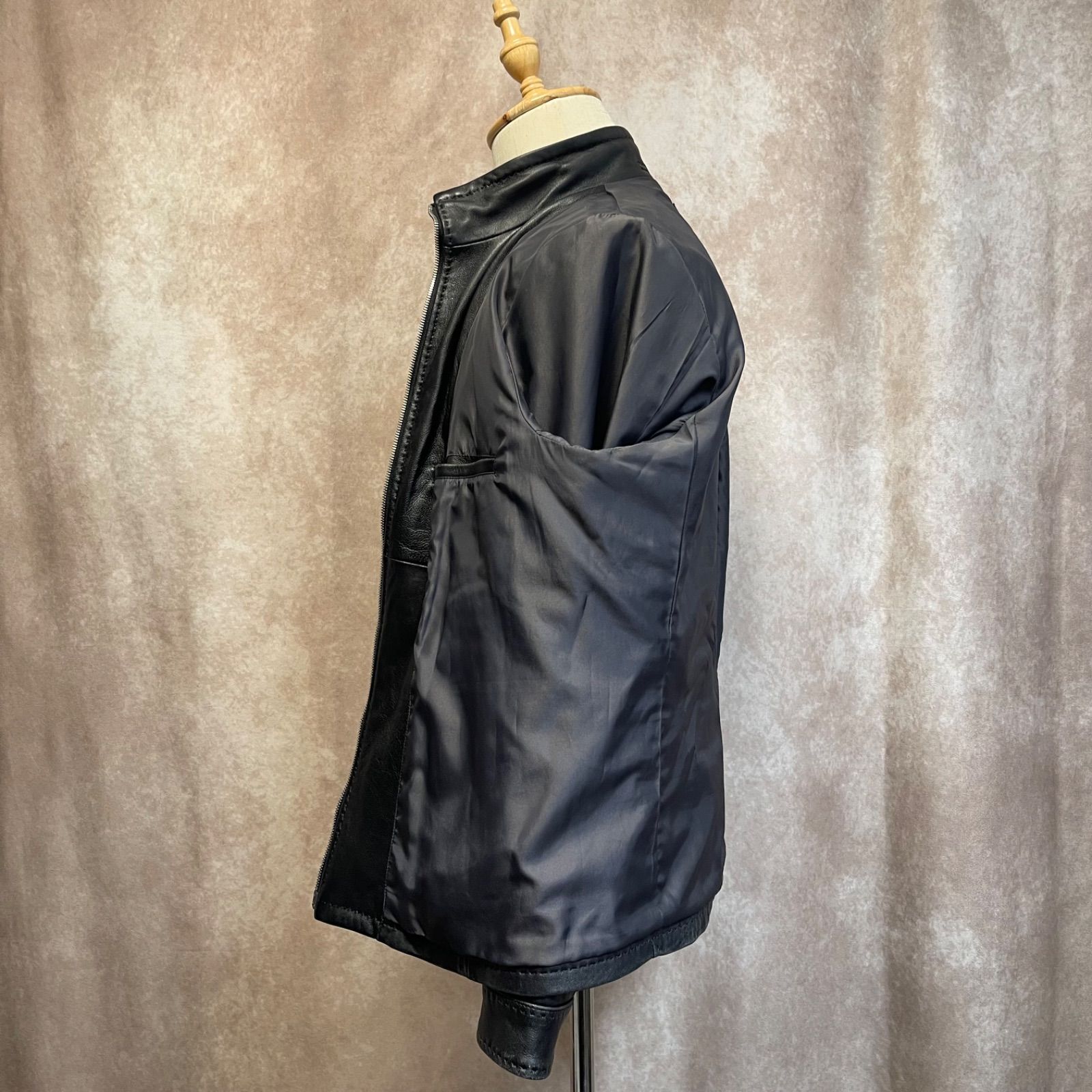MEN'S BIGI メンズビギ 羊革 レザージャケット L ブラック シングル