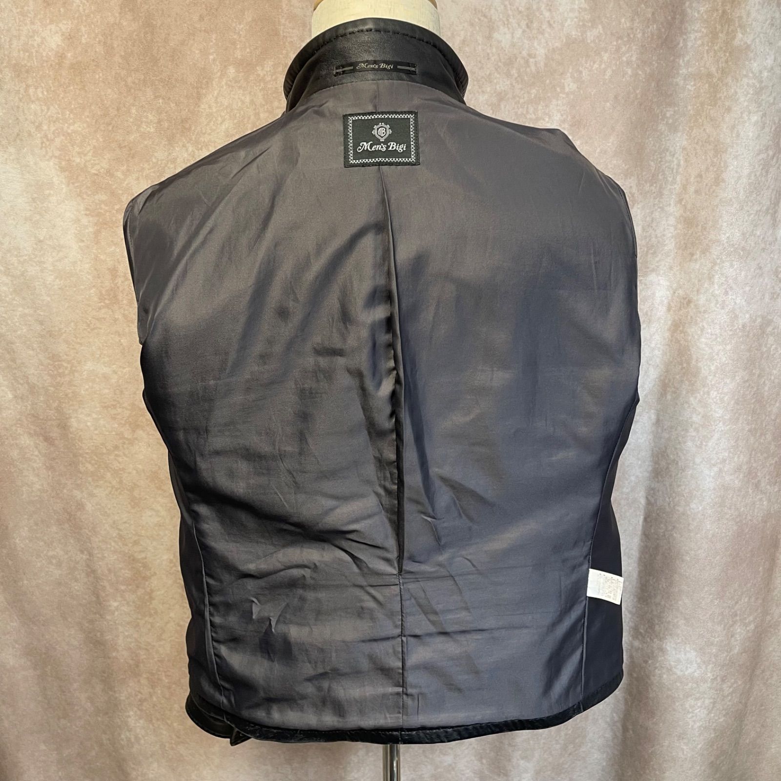 MEN'S BIGI メンズビギ 羊革 レザージャケット L ブラック シングル