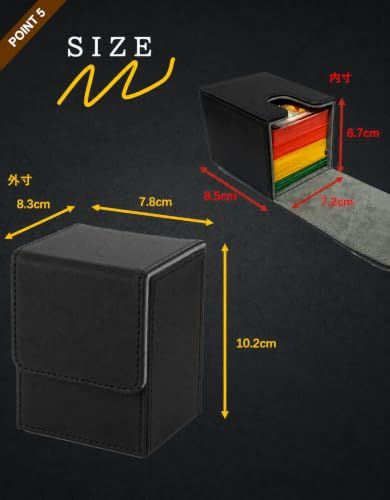 Venssu デッキケース トレカケース 縦入れ マグネット PU レザー 100枚