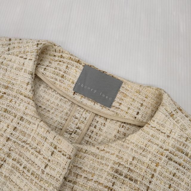 theory luxe MANAMI S FLIPP コットンツイード サイズ38 ノーカラー