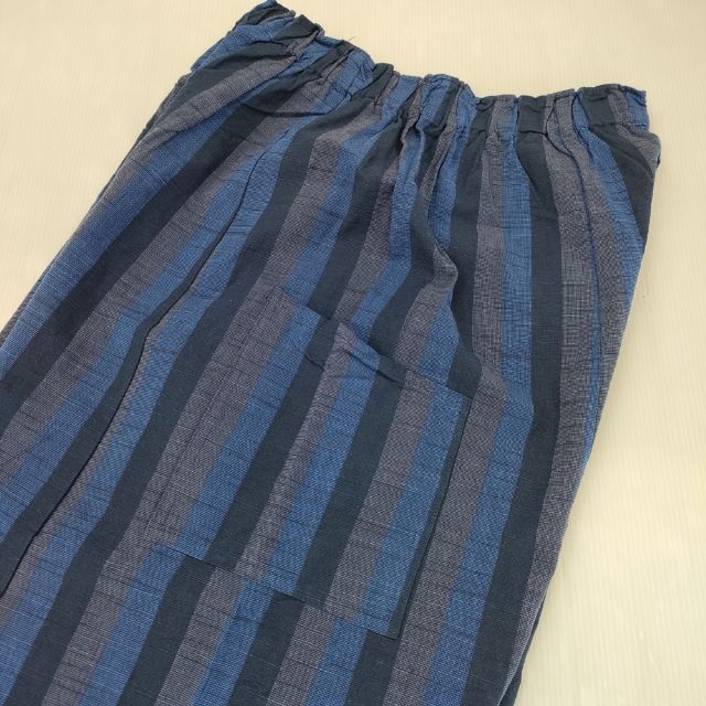 ヤンマ産業/YAMMA コットン 会津木綿 かつお縞 イージーパンツ