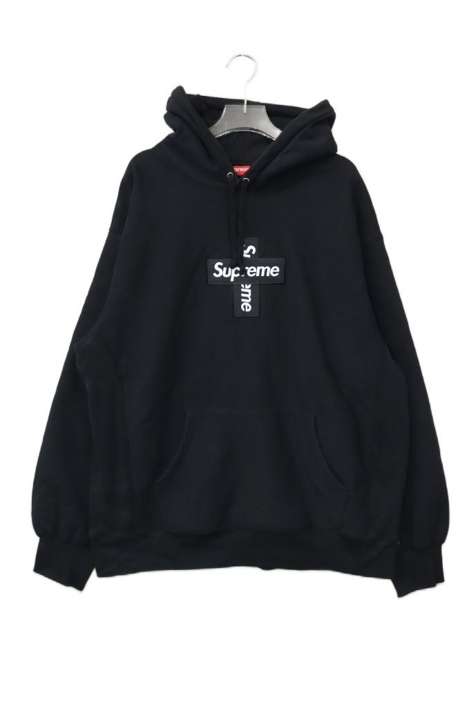 シュプリーム SUPREME 20AW CROSS BOX LOGO HOODED SWEATSHIRT BLACK Lサイズ クロス ボックス ロゴ フーデッド スウェット シャツ ブラック 黒 【ブランド古着ベクトル】【中古】☆AA★261010