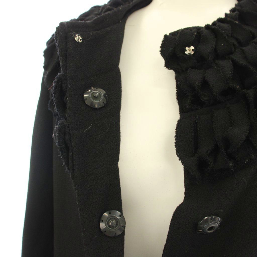 エルマノシェルビーノ ERMANNO SCERVINO ノーカラーコート フリル 44