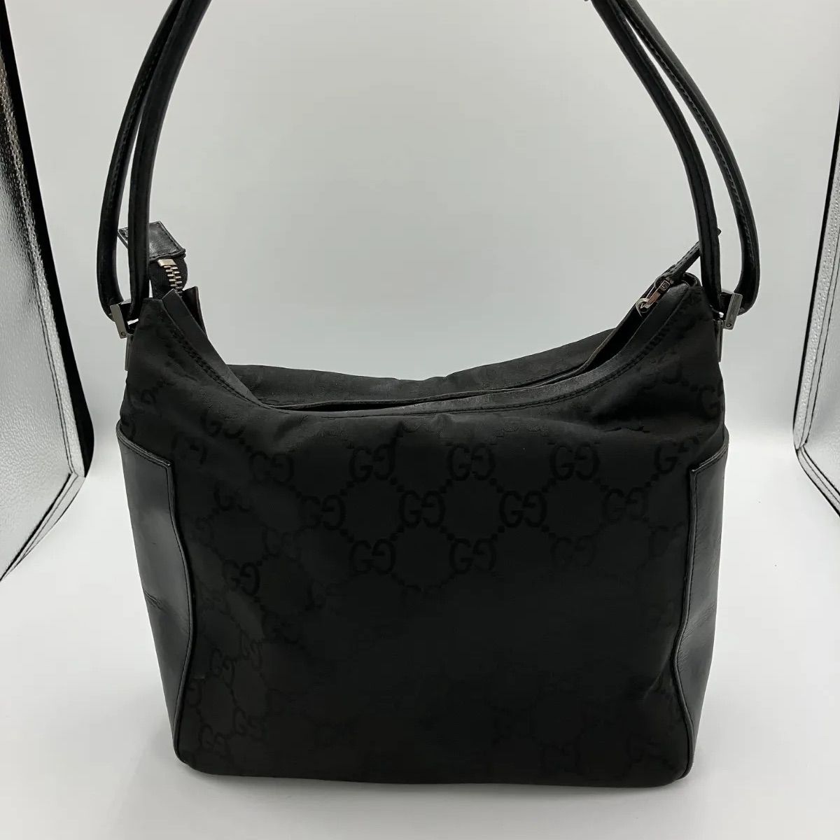 グッチ ショルダーバック GG柄 黒 GUCCI shoulder bag black ナイロン 