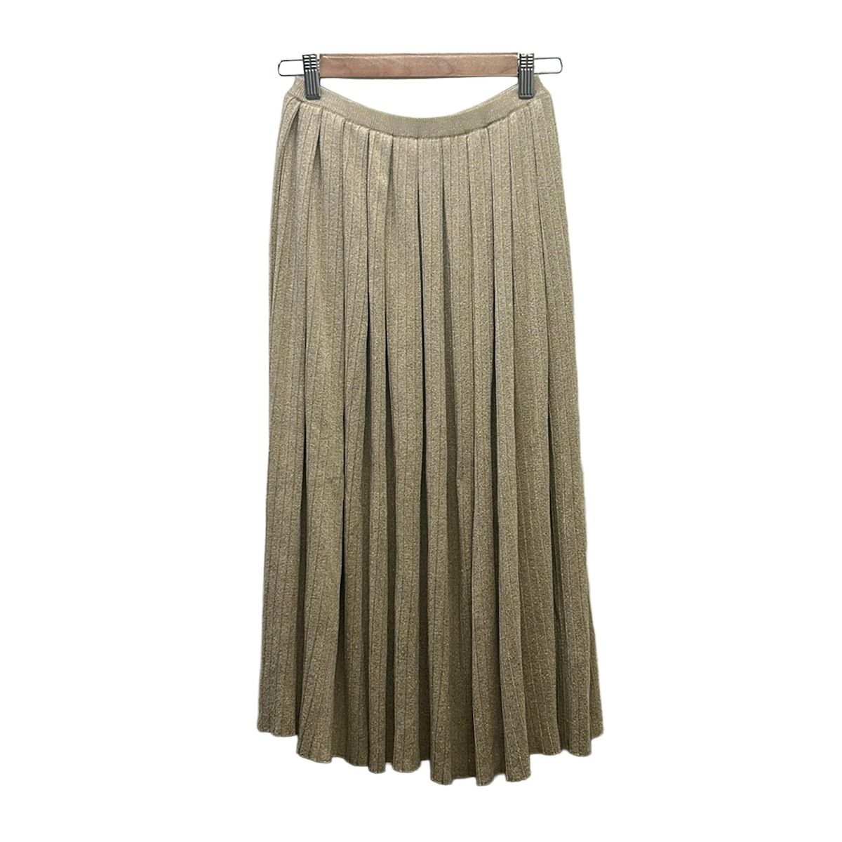 Drawer(ドゥロワー) ロングスカート レディース美品 ベージュ ラメ
