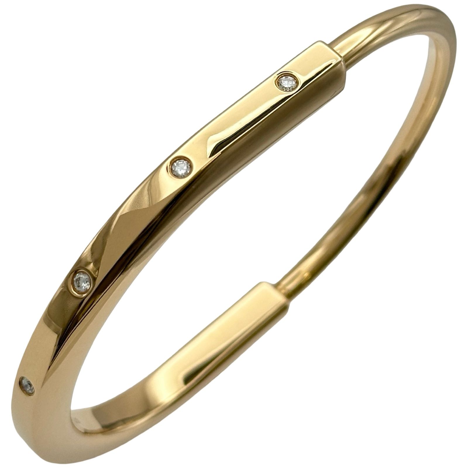 ティファニー TIFFANY＆CO ロックダイヤバングル ピンクゴールド Au750 ダイヤモンド ジュエリー