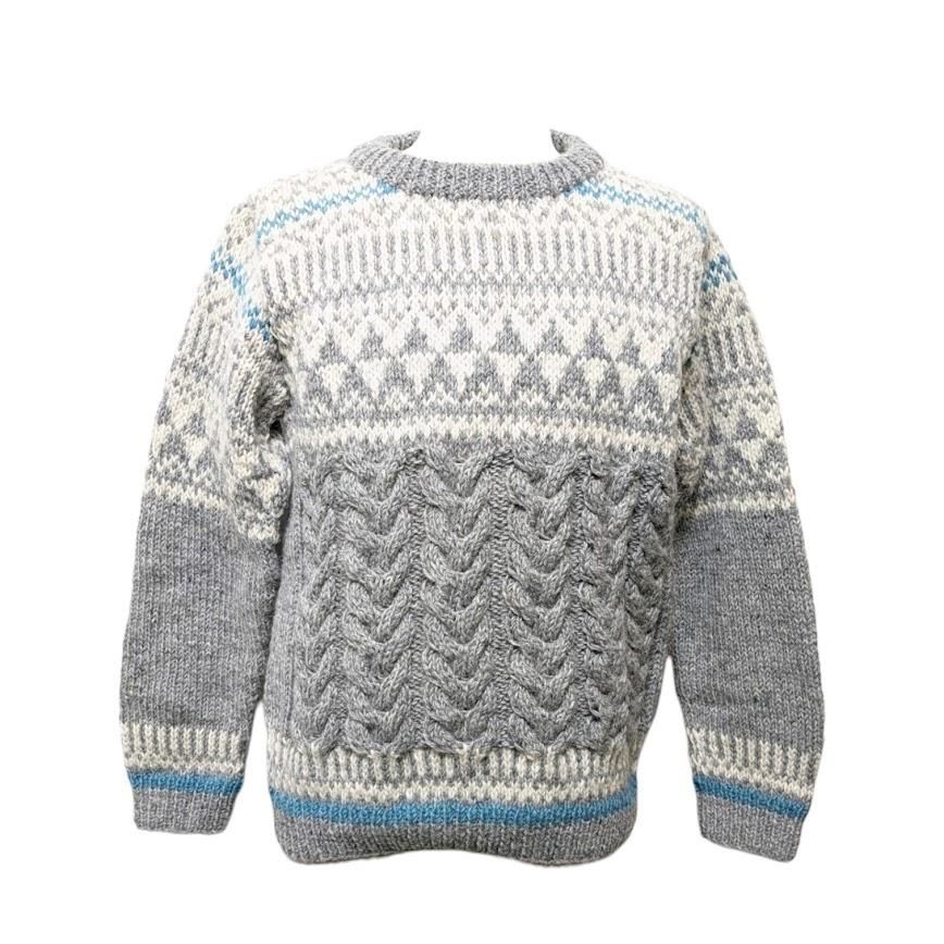 Pherrow's フェローズ トップス ニット・セーター Hand Knitting Sweater ハンドニットセーター グレー系 ウール M G01145