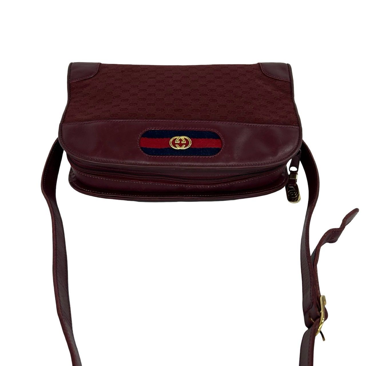 極 美品 GUCCI グッチ オールドグッチ シェリーライン マイクロGG ロゴ