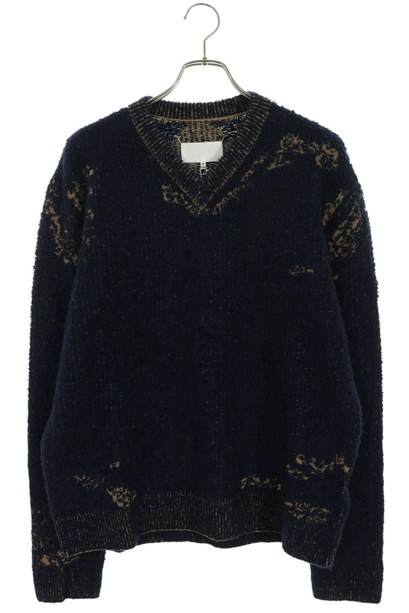メゾンマルジェラ 26AW S67HN0012M13331 ダメージ加工Vネックニット メンズ L 102,190円