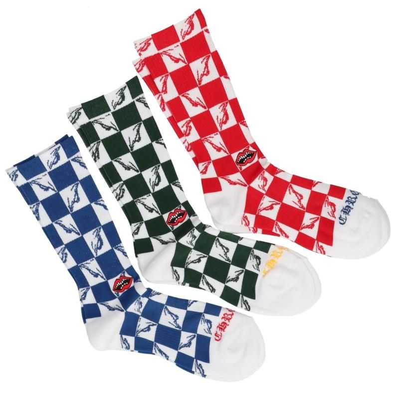 クロムハーツ SOCKS PPO CHOMPER 99 EYES 3PK 99アイズチョンパー刺繍3