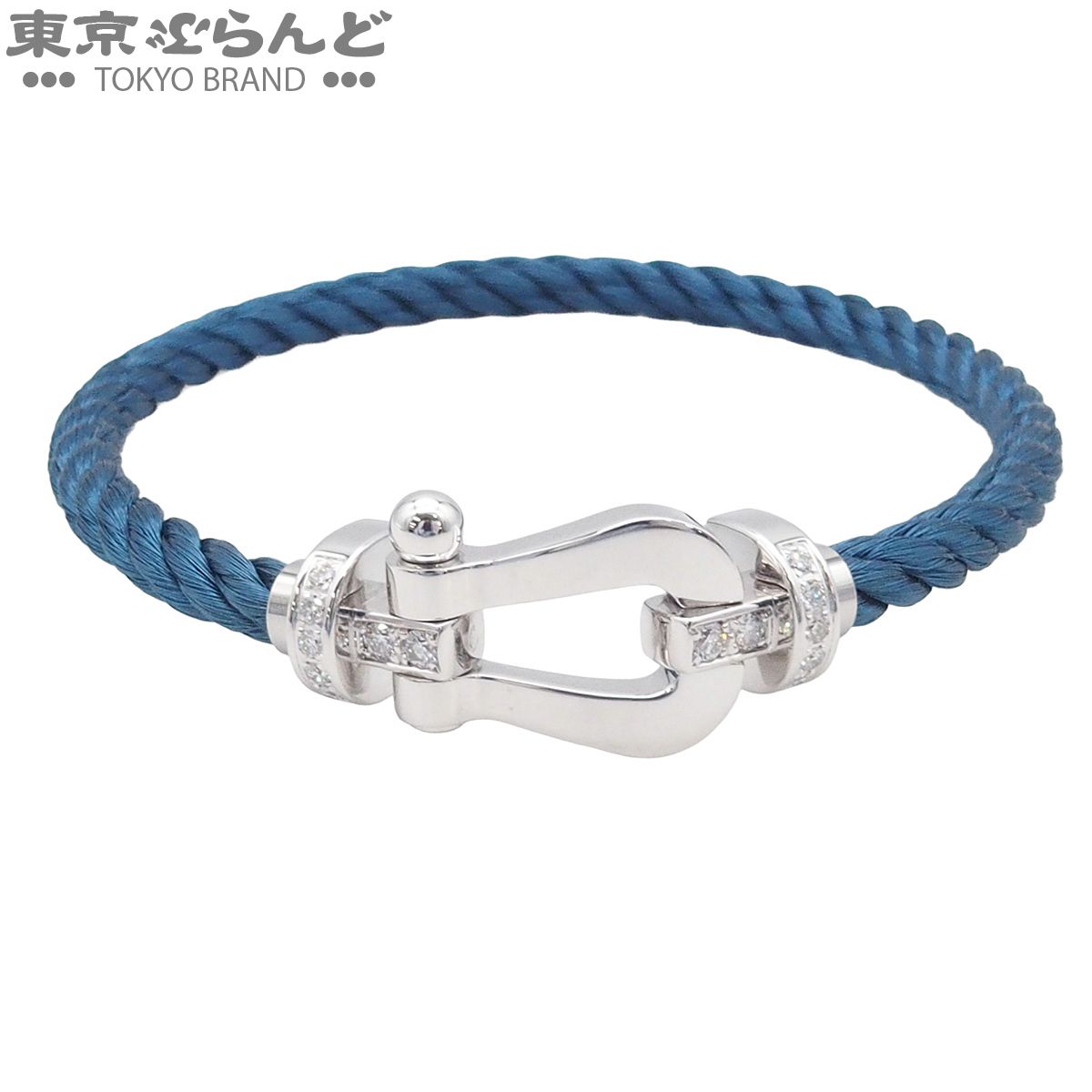 フレッド フォース10 LM ブレスレット 2カラーブレス 0B0026-000 ホワイトゴールドxブルーxグレー K18WG ダイヤモンド SS #18 ユニセックス 仕上済 101897830