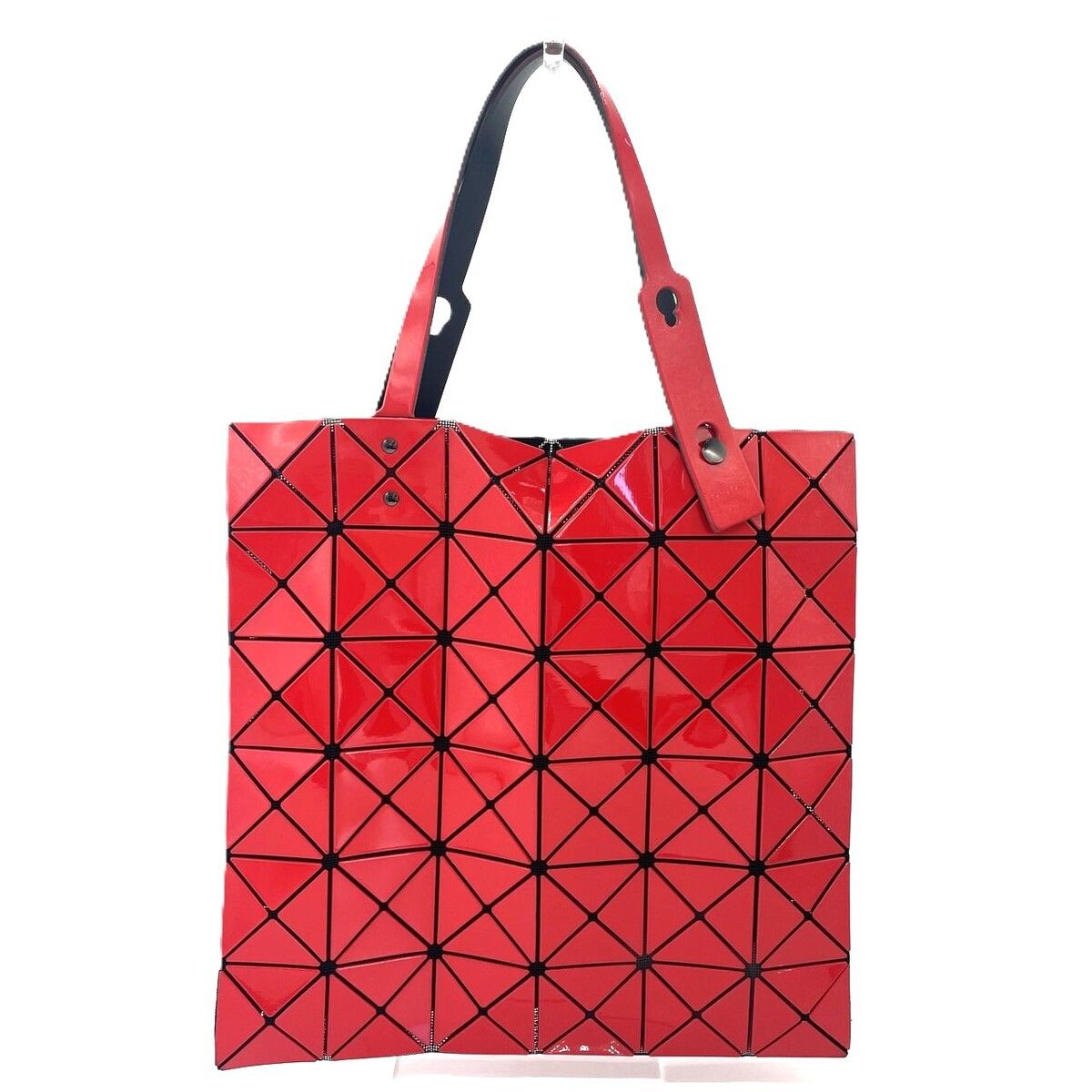 【中古】 バオバオ イッセイ トートバッグ レッド 赤 PVC メッシュ BAO BAO ISSEY MIYAKE