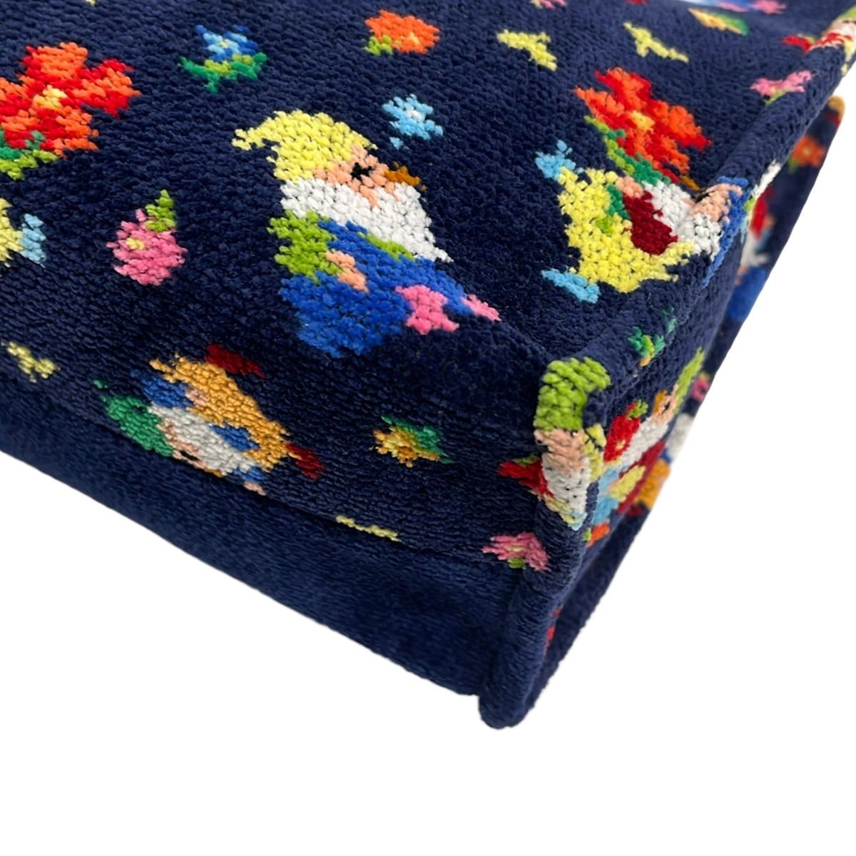 FEILER(フェイラー) トートバッグ美品 ダークネイビー×ライトグリーン