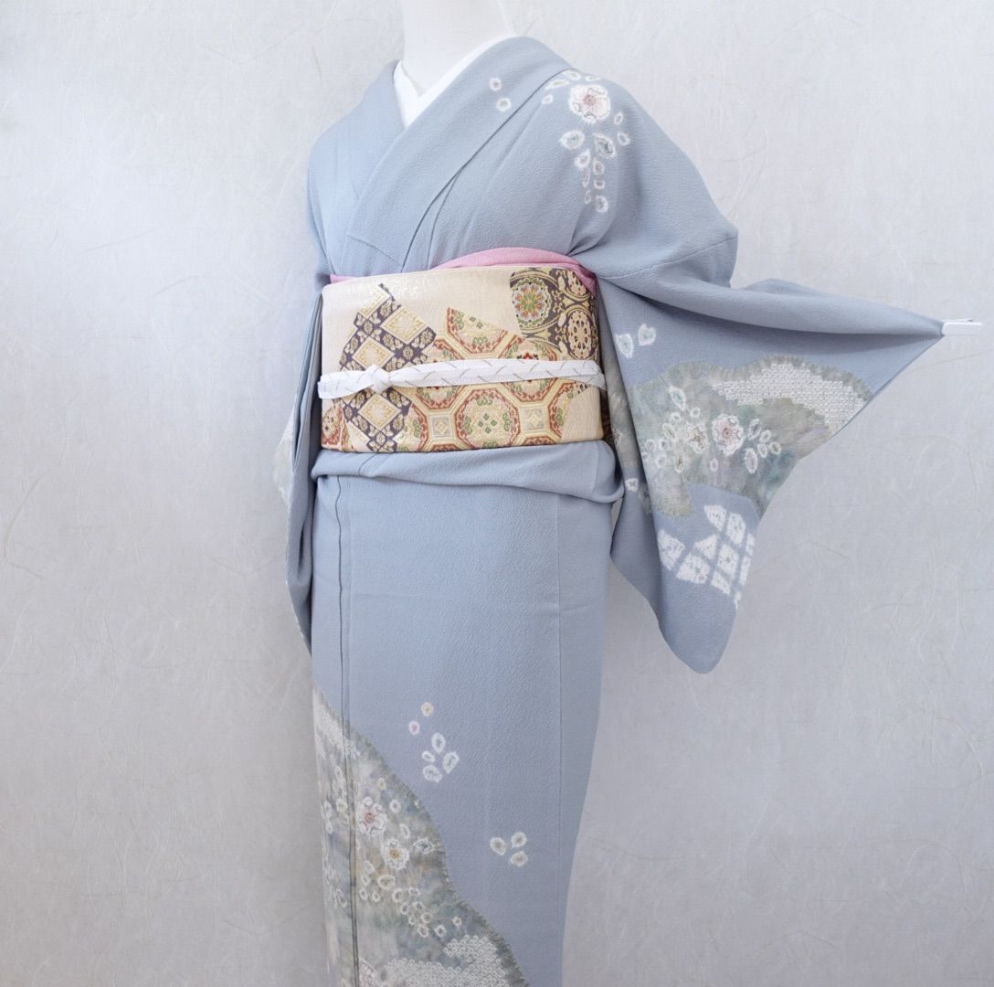 訪問着 フルセット4点（着物・袋帯・帯締め・帯揚げ） 届いてすぐにご