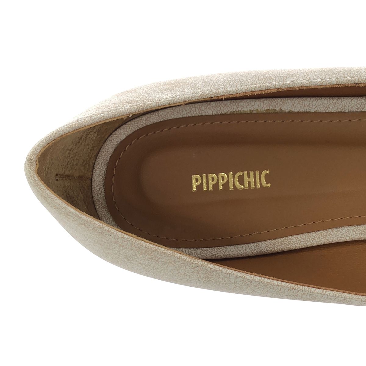 Pippichic ピッピシック NEW JEWEL ビジューレザーフラットシューズ