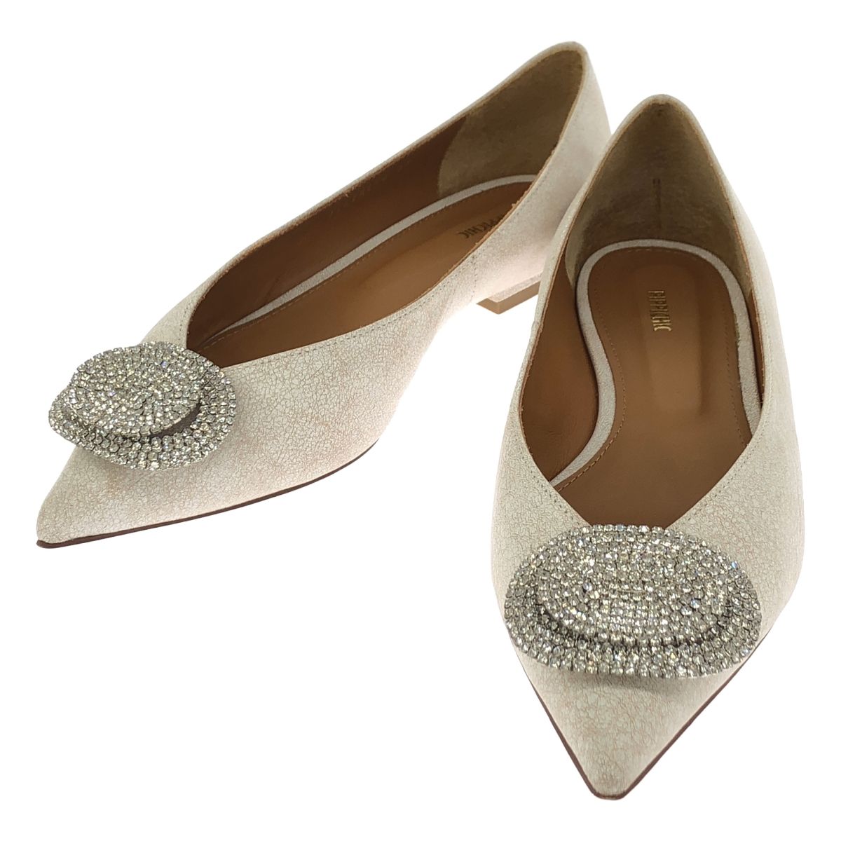 Pippichic ピッピシック NEW JEWEL ビジューレザーフラットシューズ