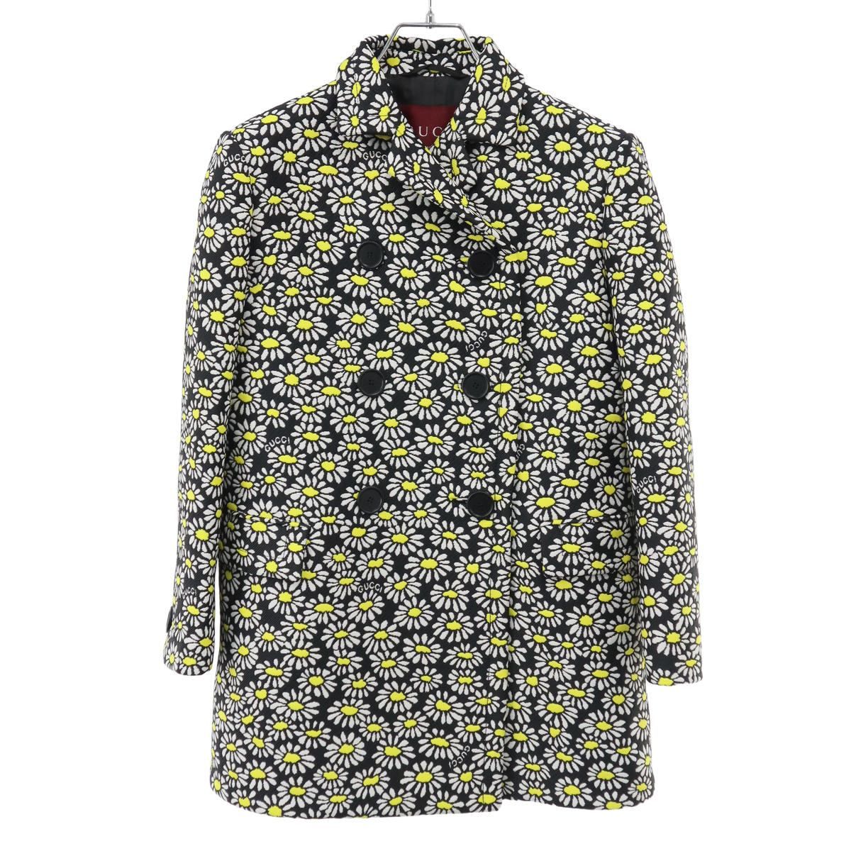 GUCCI 花柄刺繍 グッチフルジップジャージジャガード GUCCI グッチ 24AW フラワージャガードダブルショートコート 816679