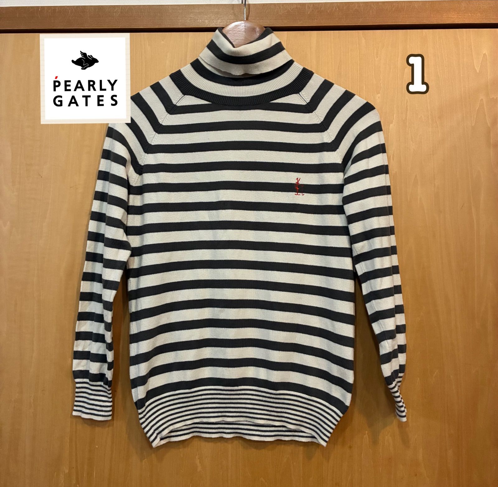 パーリーゲイツ PEARLY GATES ニット セーター ゴルフ ベージュ グレー