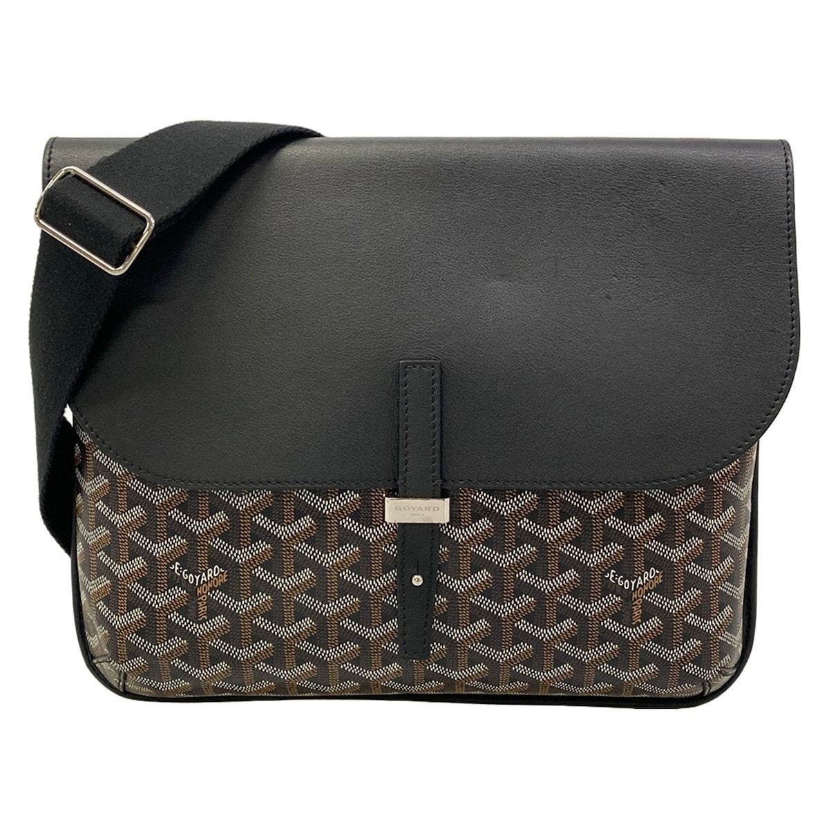 GOYARD(ゴヤール) ショルダーバッグ美品 クルシエメッセンジャーバッグ 黒 レザー 441,300円