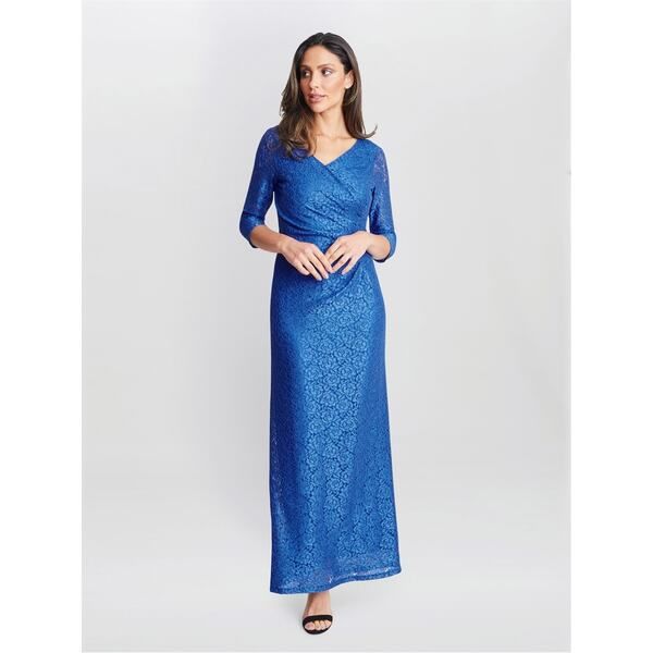 ジーナバッコーニ レディース トップス ワンピース マキシワンピース レース マキシ Gina Bacconi Fearne Lace Wrap Maxi Dress ROYAL