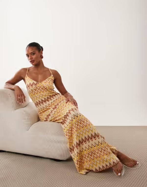 ジーナトリコ レディース トップス ワンピース Vネック プリント マキシ Gina Tricot v neck strappy maxi dress in multi color striped p 17,136円