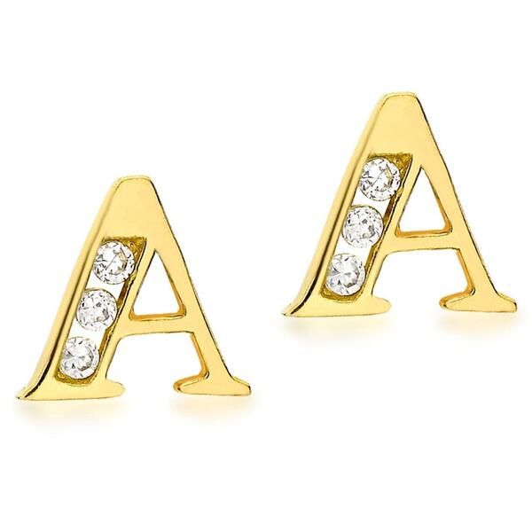 ビー ユー レディース アクセサリー ピアス・イヤリング Be You 9ct CZ Initial Stud Earrings Yellow Gold イエロー
