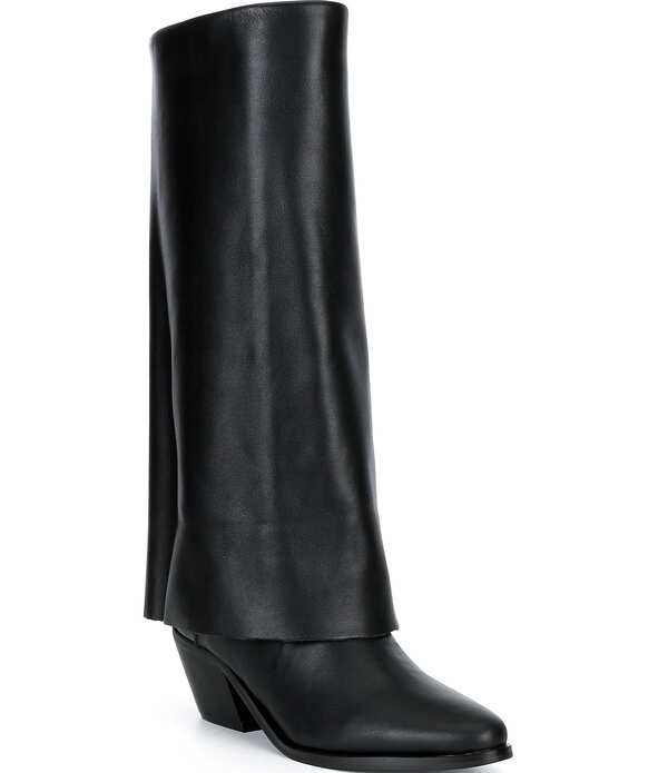 カートジェイガーロンドン レディース シューズ ブーツ・レインブーツ トール レザー Kurt Geiger London Chiltern Folded Leather Tall Boots Bla