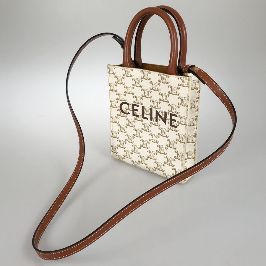 セリーヌ CELINE トリオンフ ミニ バーティカルカバ PVC ハンドバッグ