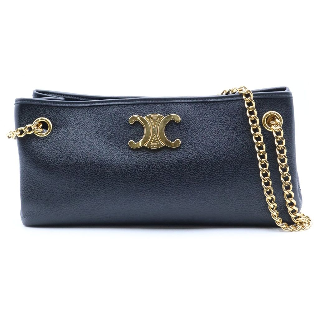 CELINE (セリーヌ) ニュースペーパー ミディアム チェーンショルダーバッグ ブラック レザー 277,200円