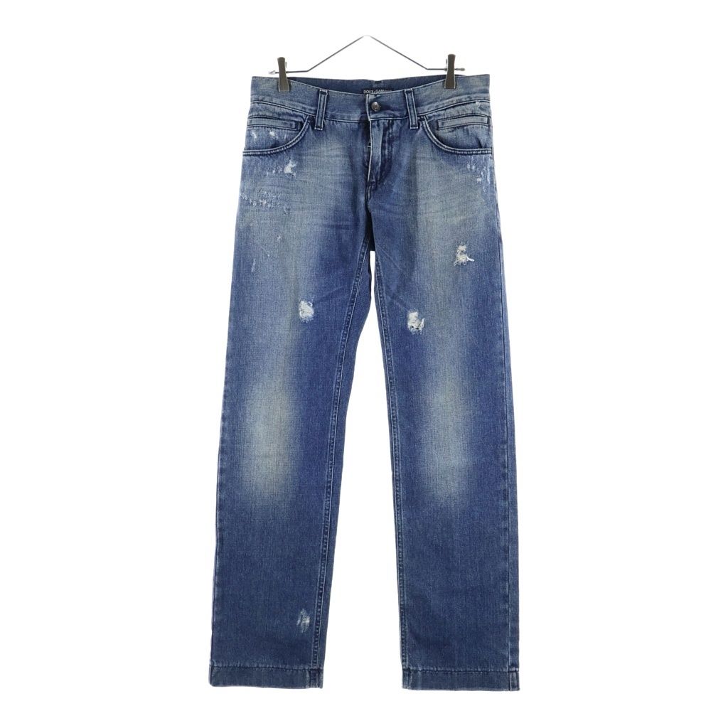 DOLCE&GABBANA ストレートデニム インディゴ DOLCE & GABBANA (ドルチェアンドガッバーナ) 14CLASSIC クラッシュ