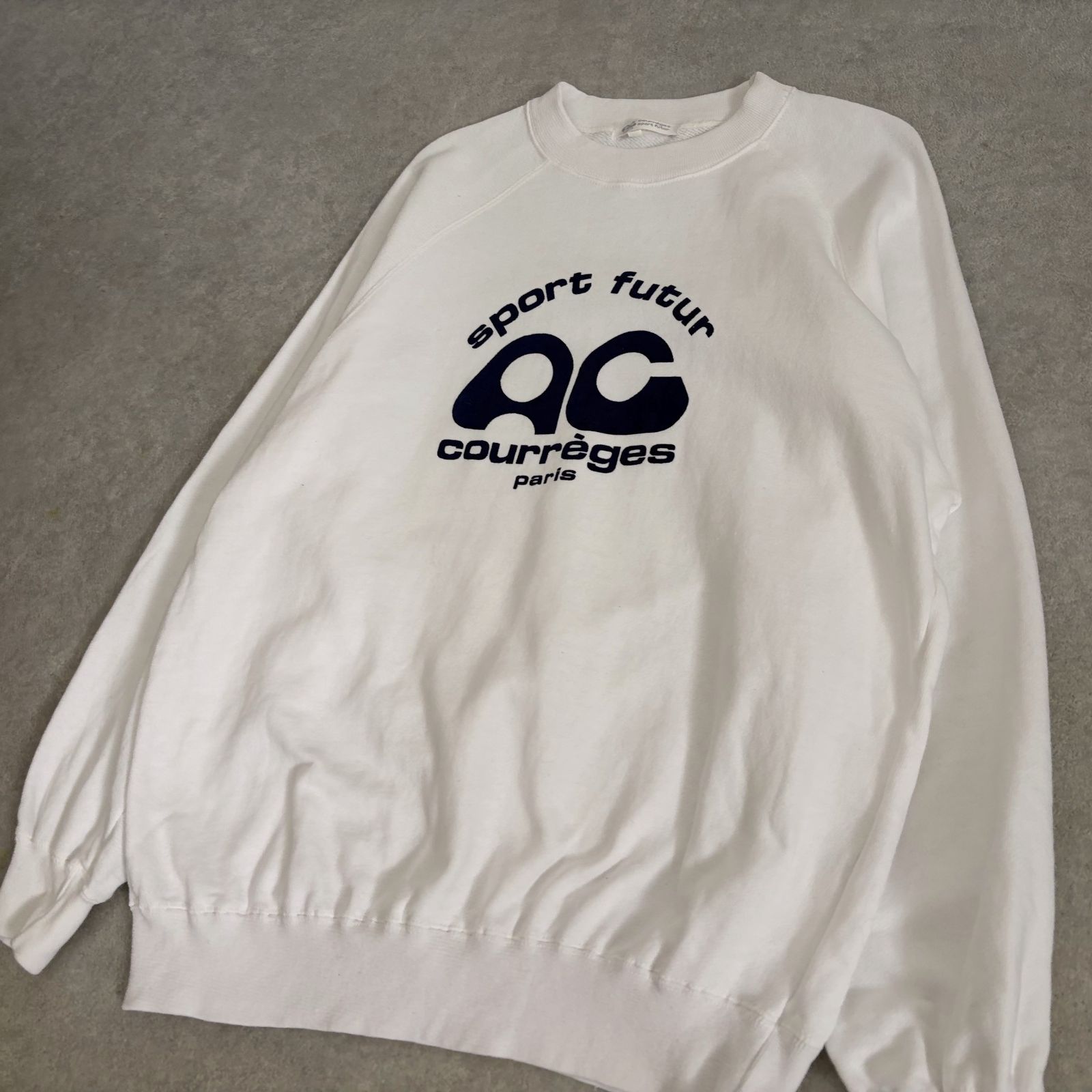 courreges SPORTS Vintage 未使用 タグ付き トレーナー courreges ヴィンテージ ロゴプリント スウェット トレーナー