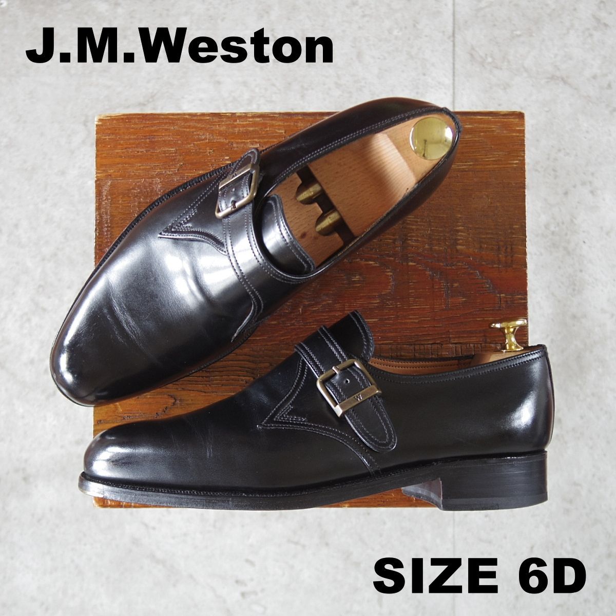 美品☆J.M.ウエストン 6D【貴重☆モンクストラップ/531】39ラスト