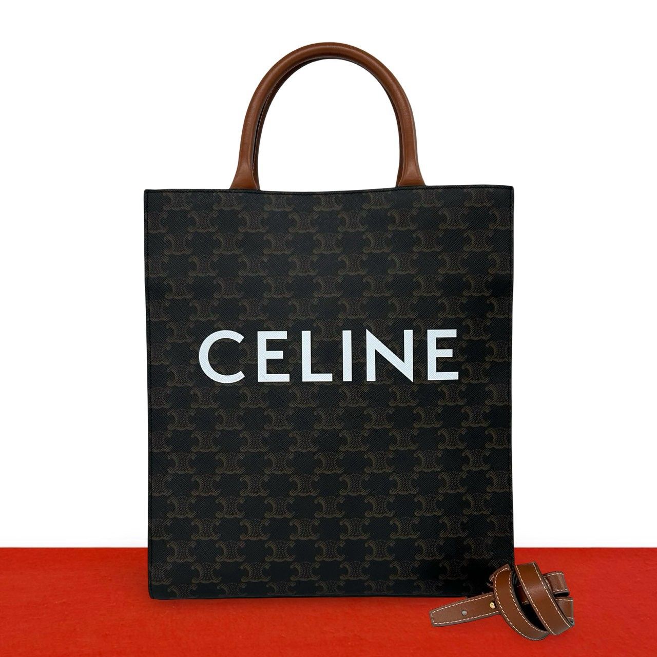 極 美品 CELINE セリーヌ バーティカルカバ スモール レザー 2way