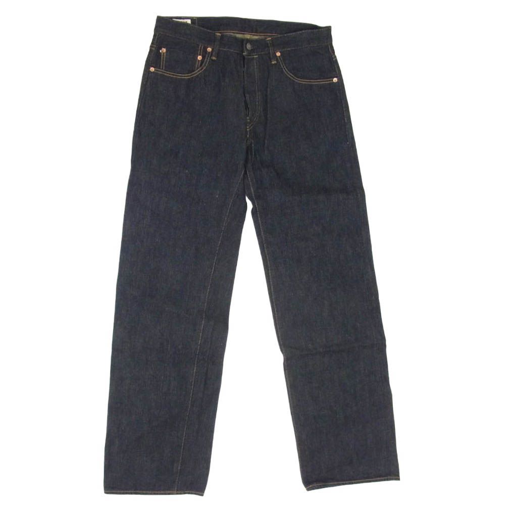 ONI DENIM 鬼デニム ONI200-GC15 15oz グリーン キャスト デニム ワイド ストレート ジーンズ ボタンフライ デニムパンツ W33 インディゴブルー系 33【極上美品】【中古】 17,713円