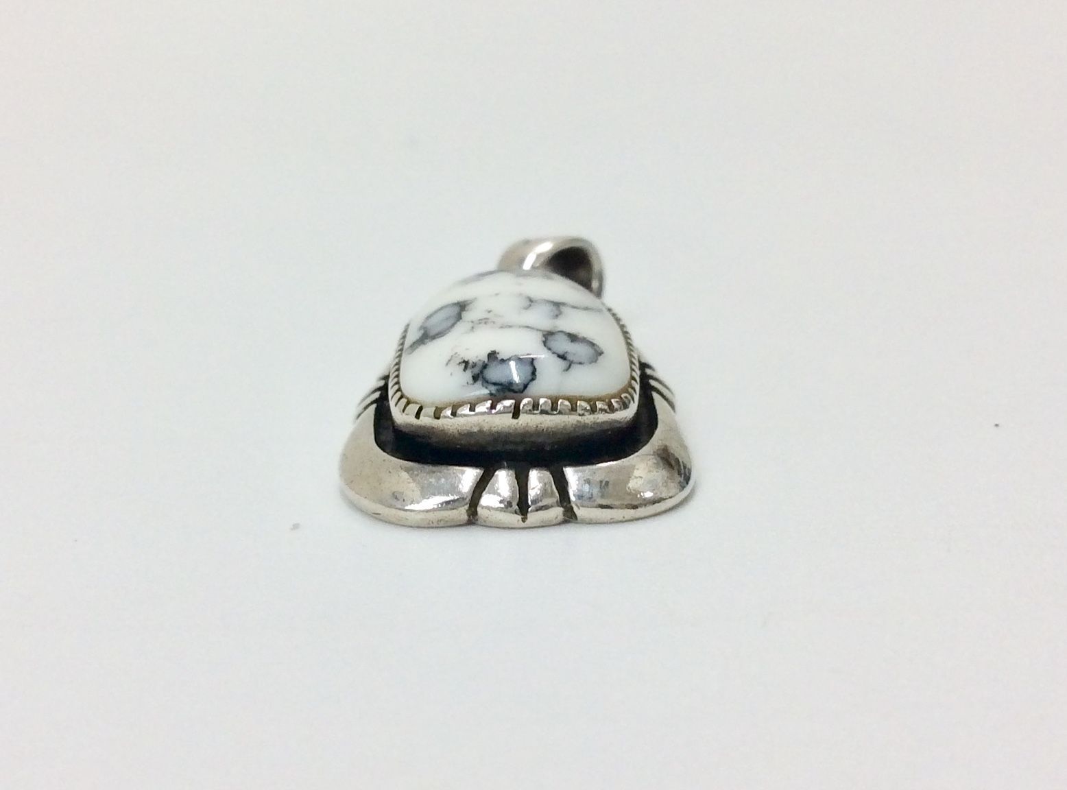 美品】SV925 ホワイトバッファロー ターコイズ ペンダントトップ 925