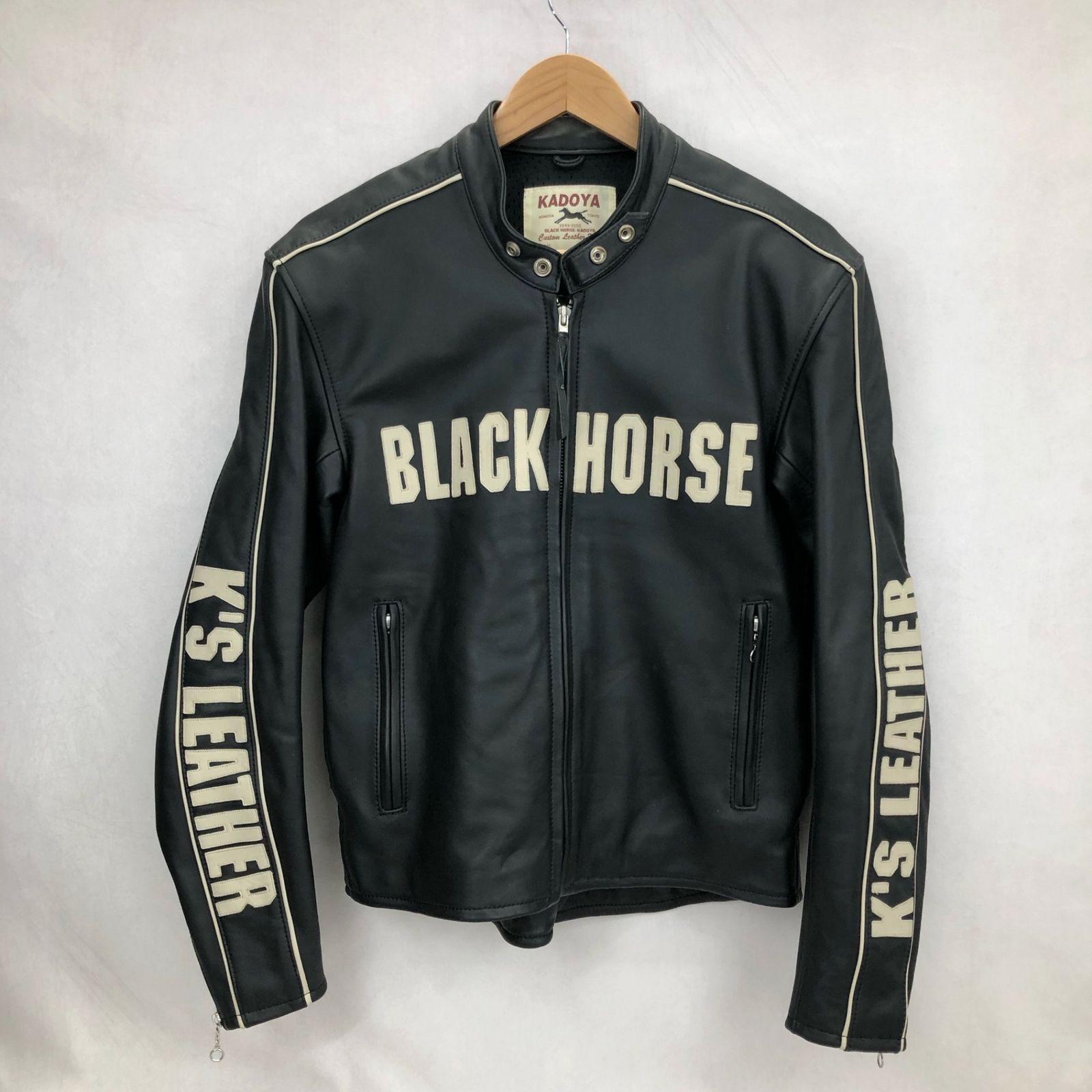 KADOYA BLACK HORSE シングルライダース LL KADOYA K'S LEATHER BLACK HORSE カドヤ レザー シングル ライダース