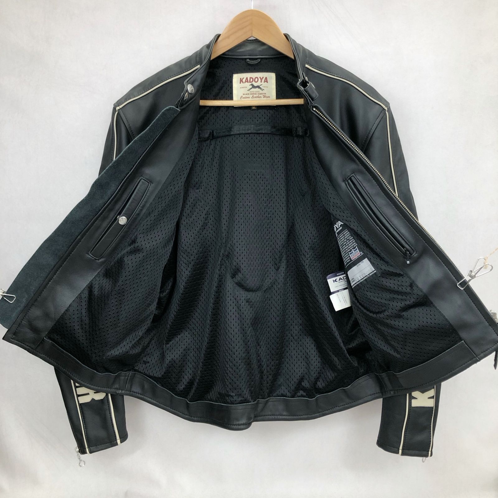 KADOYA K'S LEATHER BLACK HORSE カドヤ レザー シングル ライダース