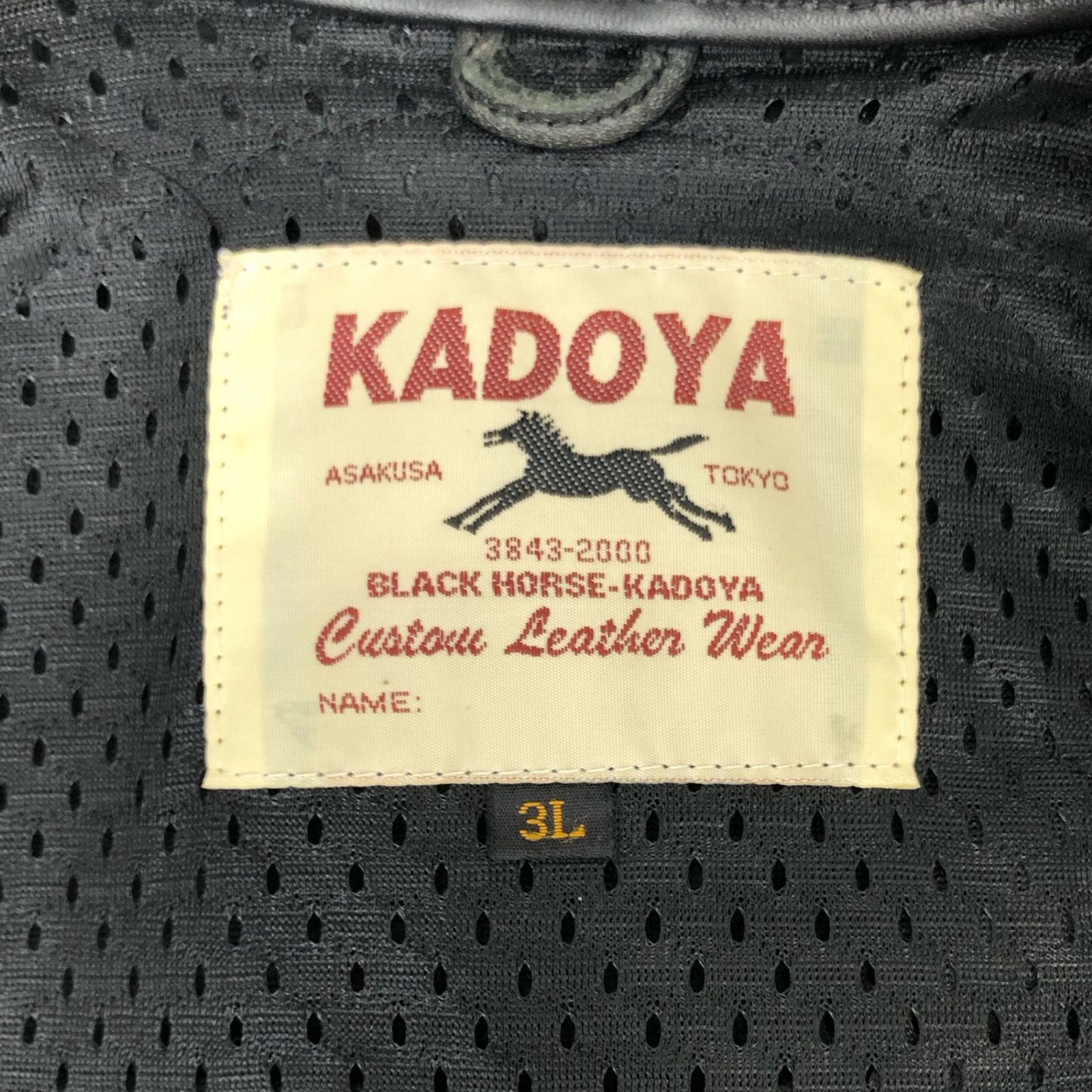 KADOYA K'S LEATHER BLACK HORSE カドヤ レザー シングル ライダース