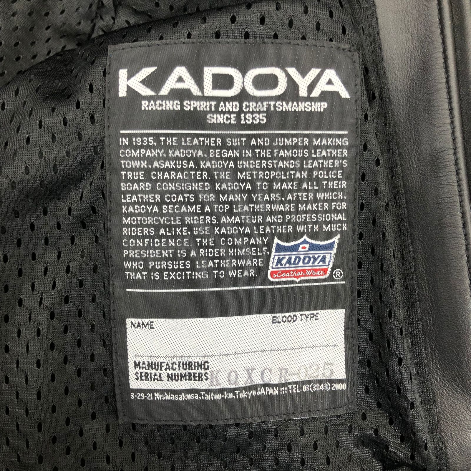 KADOYA K'S LEATHER BLACK HORSE カドヤ レザー シングル ライダース