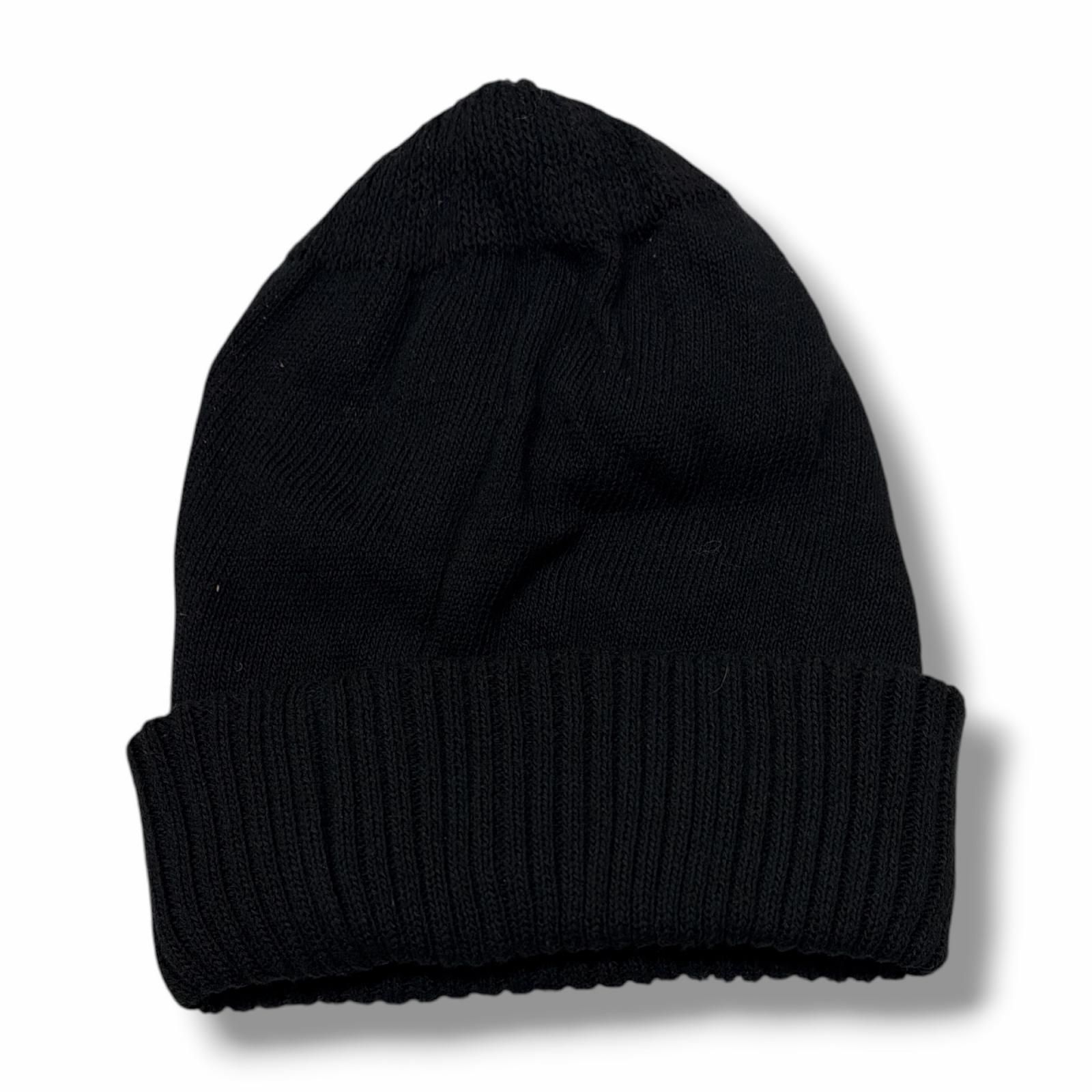 Yohji Yamamoto POUR HOMME 18SS レザーパッチニットキャップ ニット帽