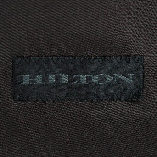 美品 HILTON 3ピース 2つボタンシングル スーツ AB7 L グレー 無地