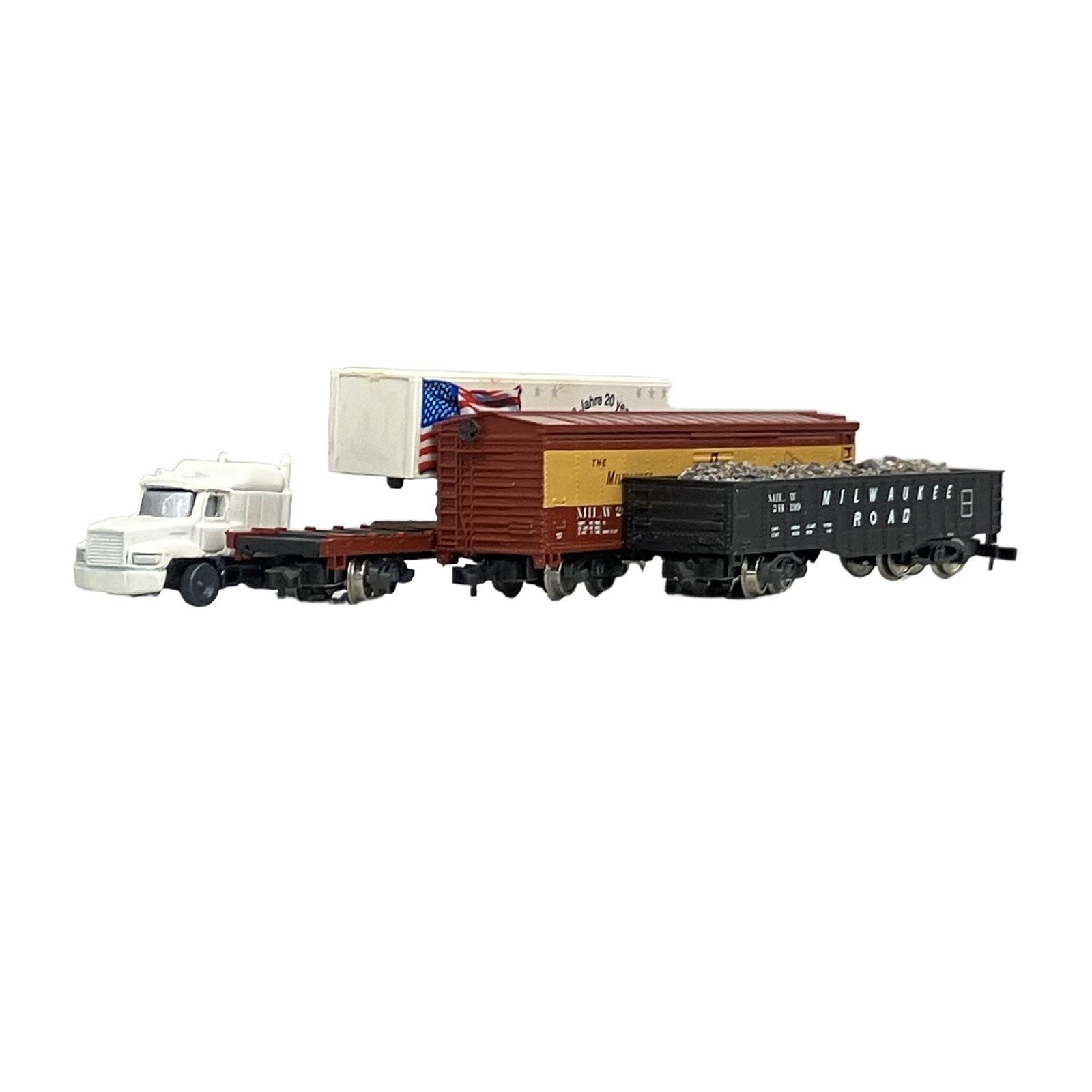 Märklin メルクリン 82512 貨車 無蓋車・有蓋車・平車 3両セットZゲージ 鉄道模型 ジャンク K11759436