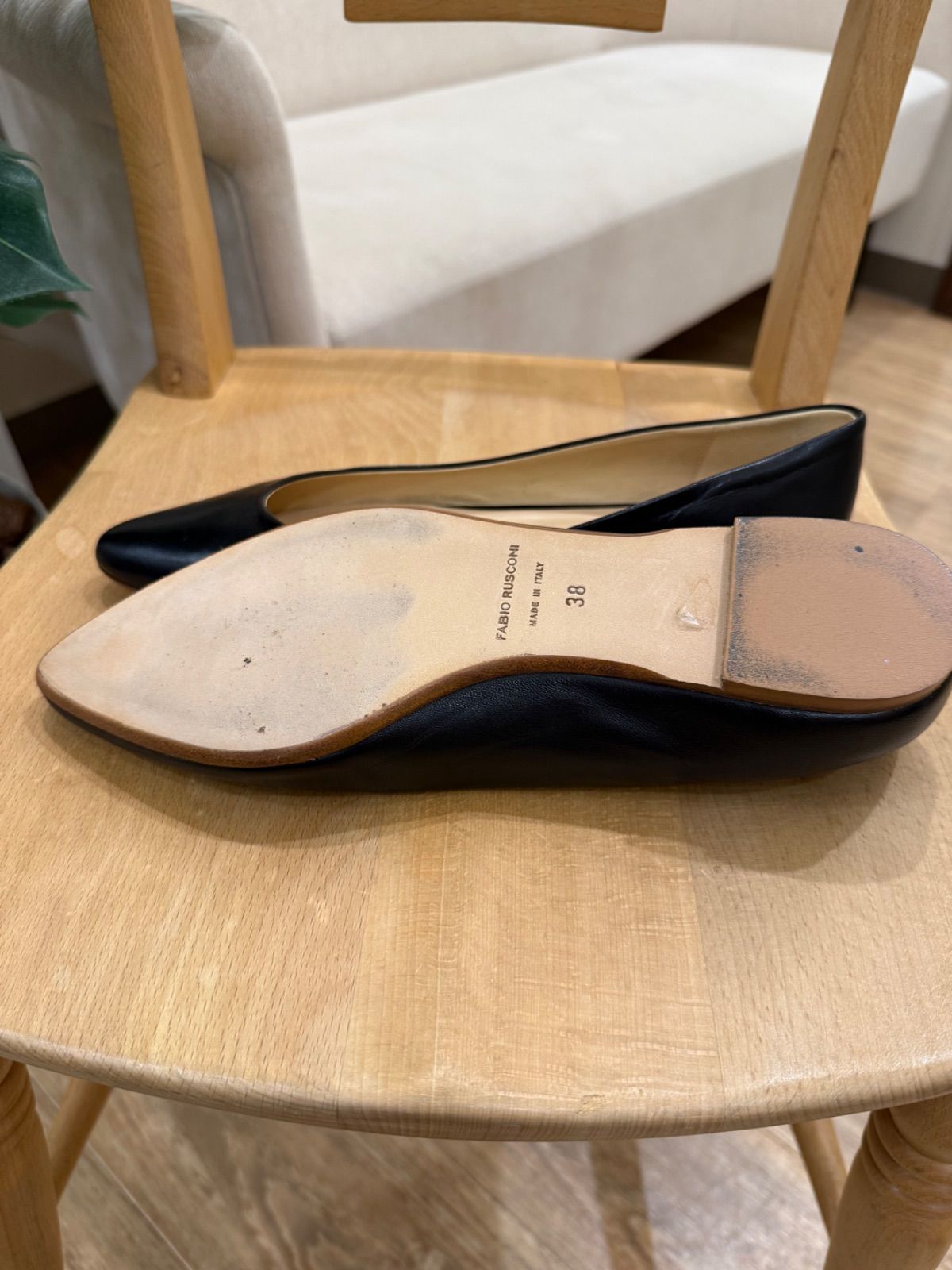 FABIO RUSCONI ファビオルスコーニ フラットパンプス NERO 38 新品