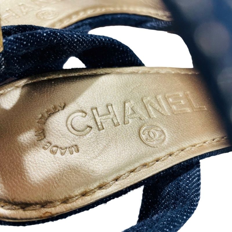 CHANEL シャネル ココマーク デニム パンプス サンダル サイズ36 C 約