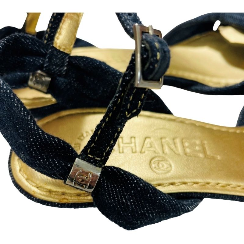 CHANEL シャネル ココマーク デニム パンプス サンダル サイズ36 C 約