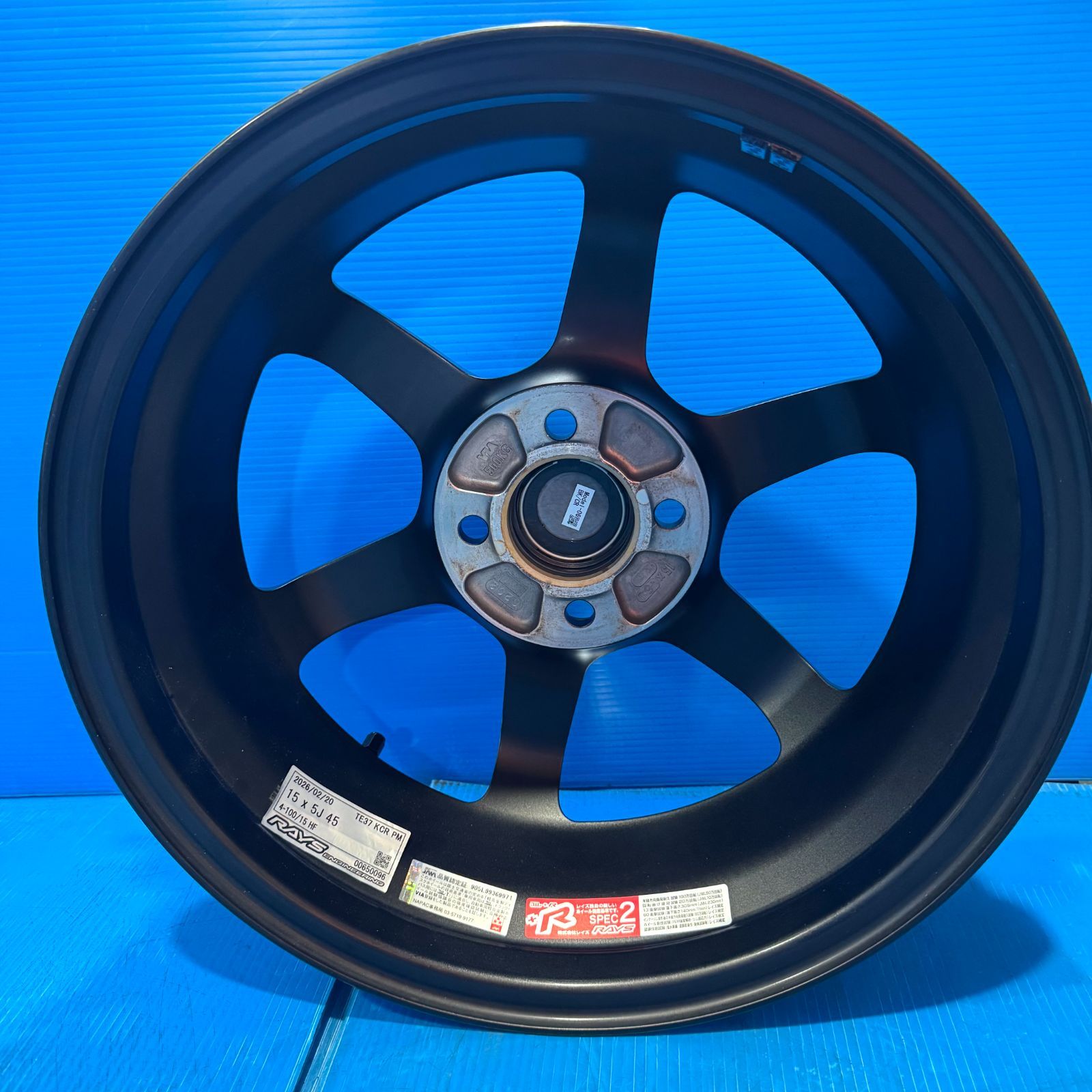 極上 RAYS ボルクレーシング TE37 KCR PM 15インチ 5J +45 PCD100 4H